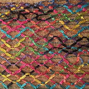 Woven Ribbon Scarf with fringe